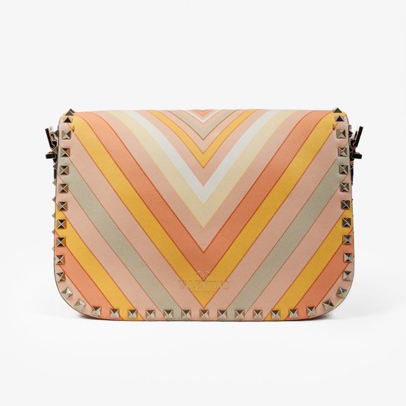 Valentino Garavani Vitello Native Couture 1975 Medium Rockstud Multicolour Flap - Picture 4 of 13
